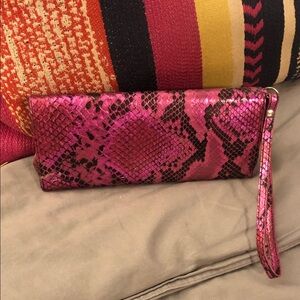 Hot Pink Snake Print Clutch/Wristlet Purse
